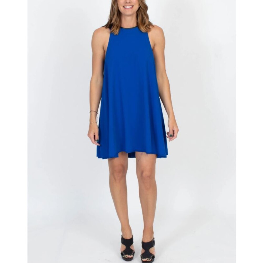 T by ALEXANDER WANG Blue Halter Top Mini Shift Dress Size 10